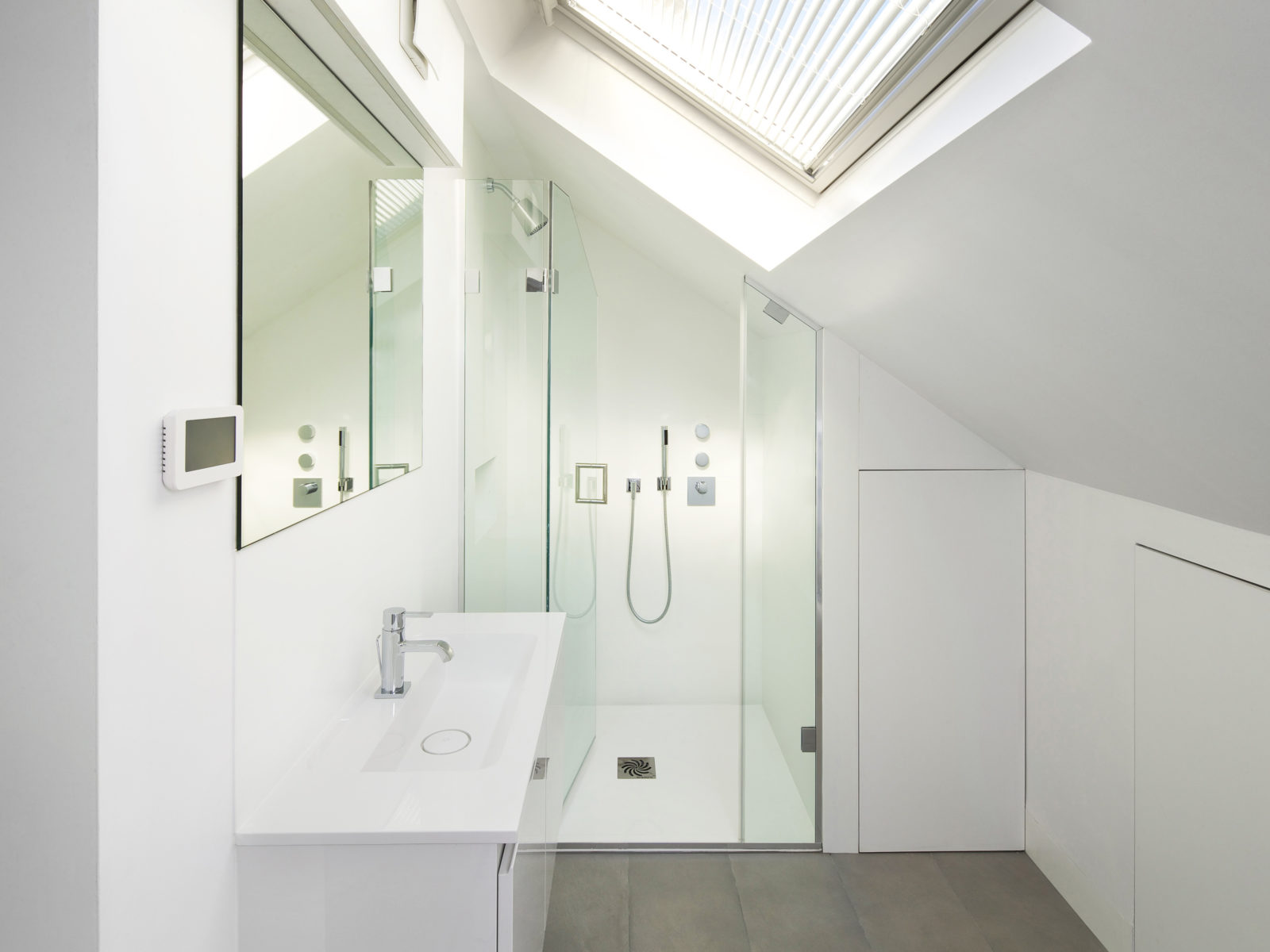 Corian bathroom in loft space