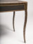 Stained solid oak desk with CNC carved leg