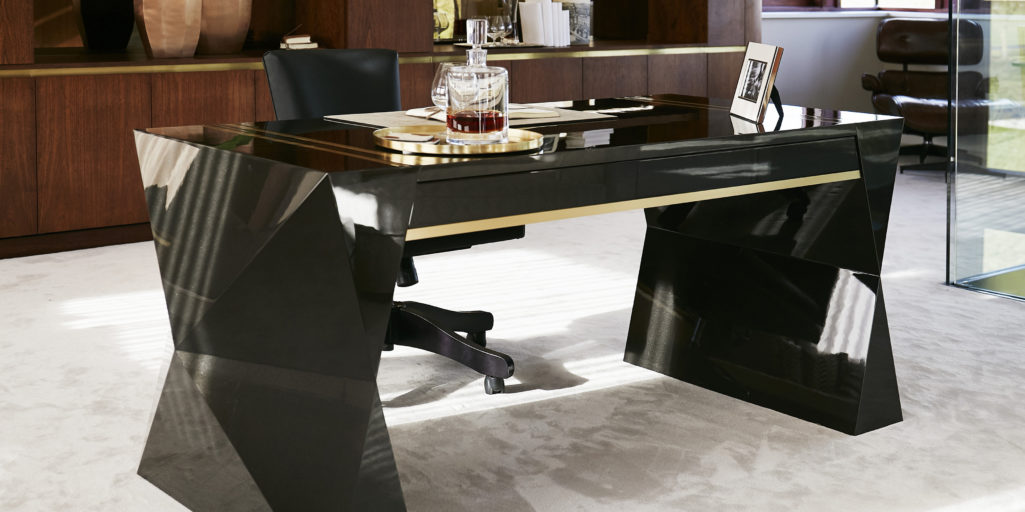 bespoke black gun metal desk