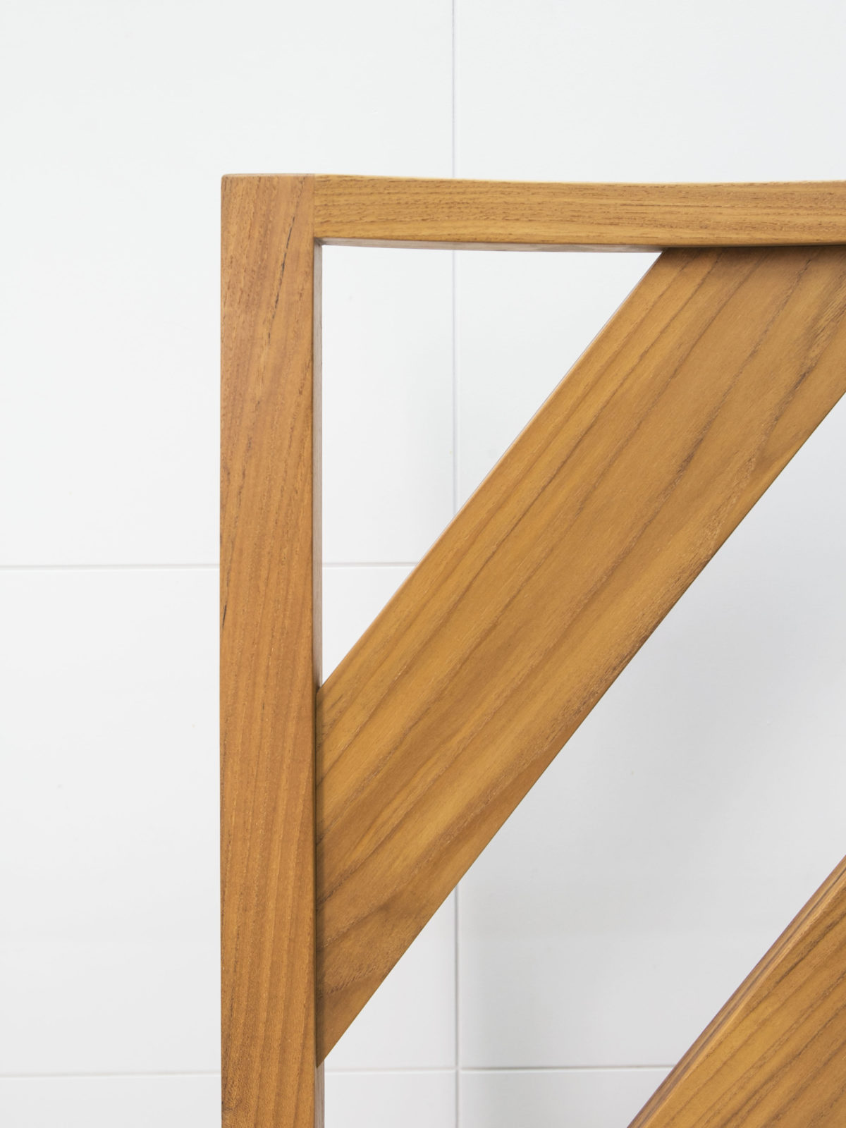 solid teak chair back detail