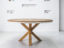 Round teak dining table with X solid legs