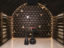 Solid walnut and satin brass bespoke wine cellar